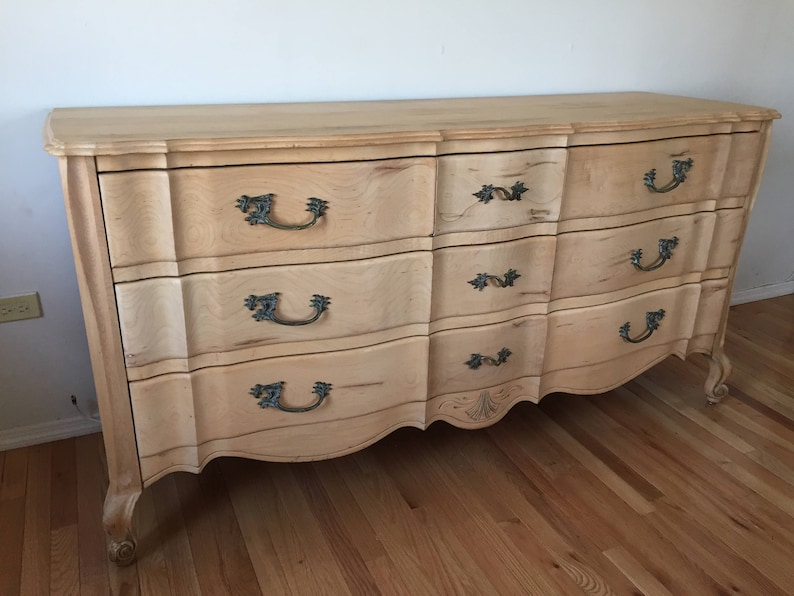 French Provincial Dresser with Natural Wood Finish Etsy