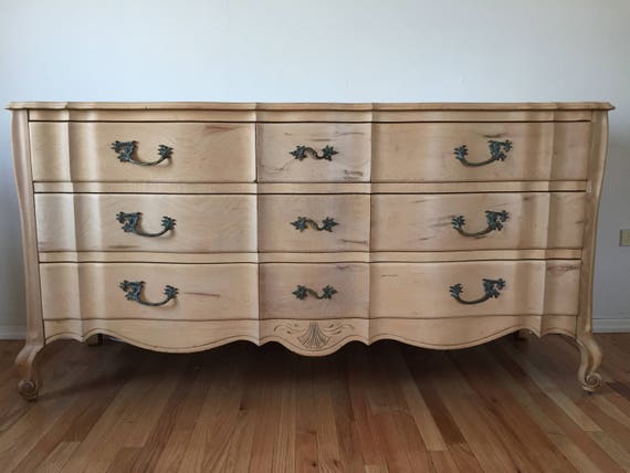 French Provincial Dresser With Natural Wood Finish Etsy