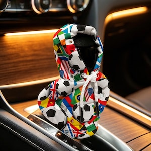 Funda divertida para palanca de cambios, con estampado de bandera multicolor y capucha, mantiene la palanca limpia y con estilo.