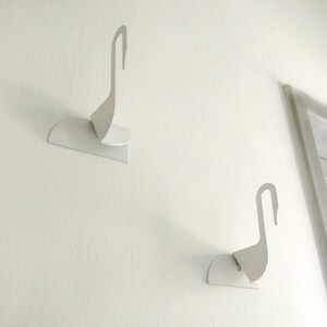 Modern Entryway Hooks Swan Wall Hooks White