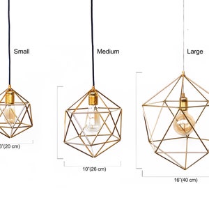 Pendent light fixture for dining room Geometric cage light image 7