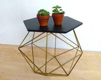 Brass Geometric Side Table