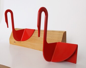 Swan Coat Rack | Wall mount Coat Rack | Modern Hanger - Wooden Rack With  2 Metal Hooks