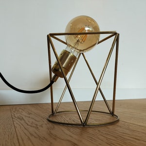 Floating Bedside light | Geometric Modern Brass lamp | Handmade Table Lamp | Minimalist Desk Lamp | Unique work lamp
