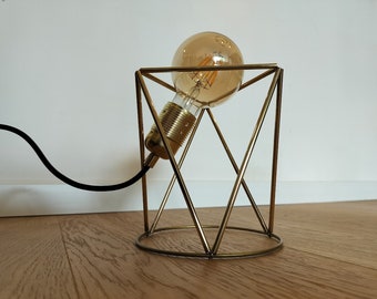 Floating Bedside light | Geometric Modern Brass lamp | Handmade Table Lamp | Minimalist Desk Lamp | Unique work lamp