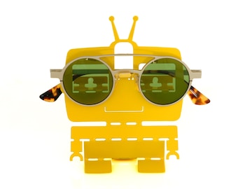 Porte-lunettes robot | Support de lunettes | Porte-lunettes de lecture | Solution de stockage de lunettes | Organisateur de lunettes de soleil | Décor de table de chevet