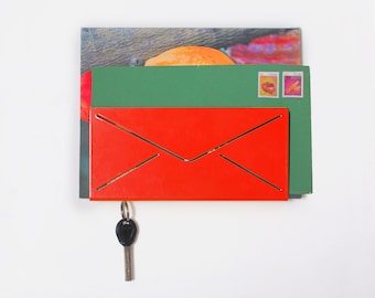 Modern magnetic mail and key organizer for wall