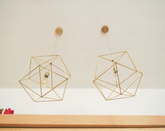 Extra large modern brass geometric enteryway chandelier lighting