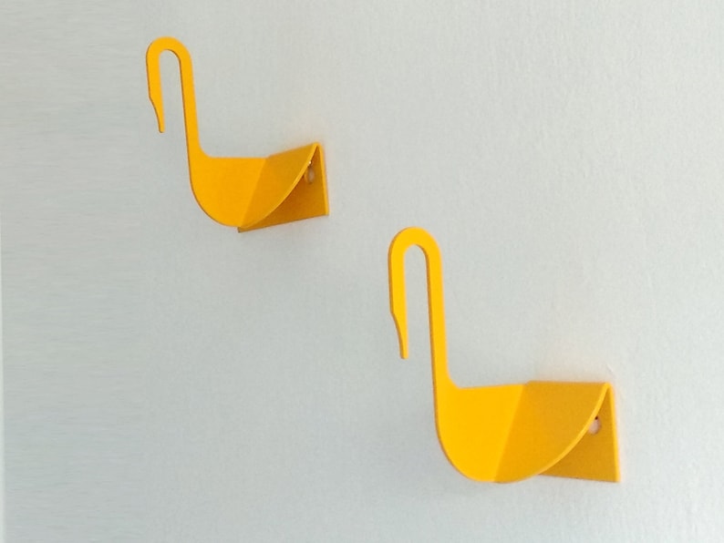 Modern Entryway Hooks Swan Wall Hooks Yolk Yellow