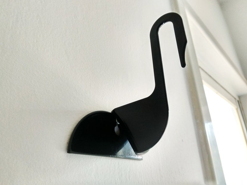 Modern Entryway Hooks Swan Wall Hooks Black