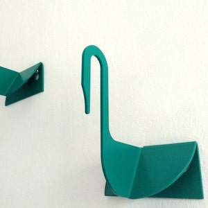 Modern Entryway Hooks Swan Wall Hooks Turquoise
