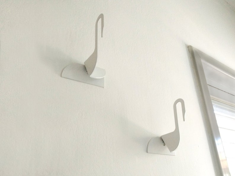 Modern Entryway Hooks Swan Wall Hooks White