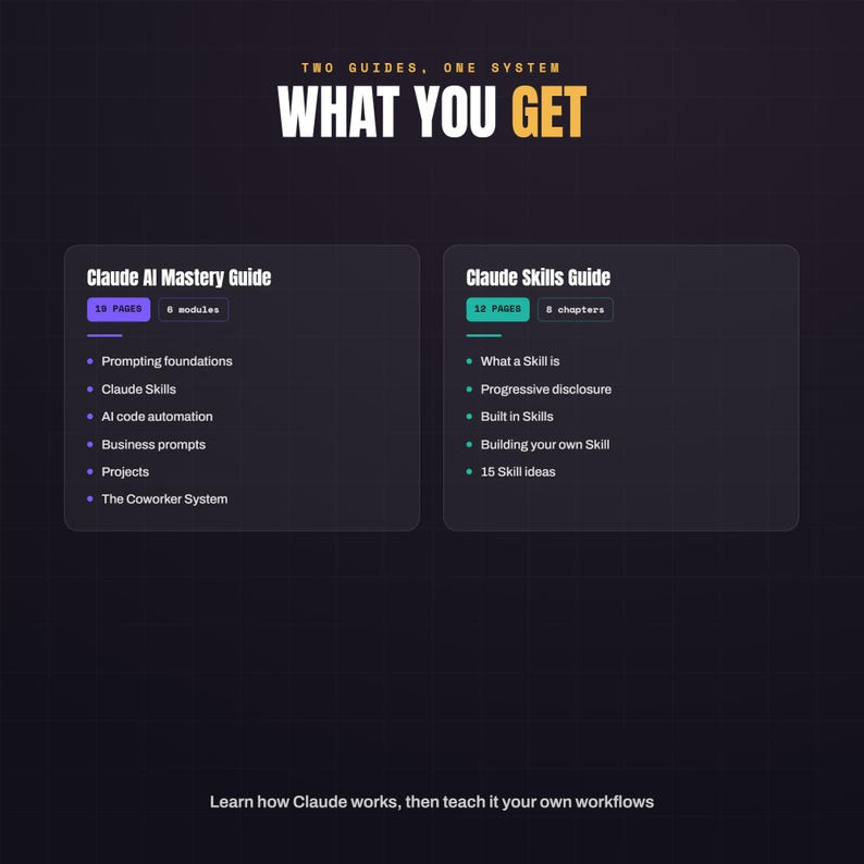 Claude AI Guide Bundle | Master Claude Skills, Prompts, Projects & AI Automation | 2 Book Set for Beginners to Pro | AI workbook template image 8