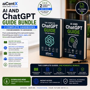 AI and ChatGPT Guide Bundle | 2 Handbooks for Beginners to Advanced | Learn AI, Setup, Features and Workflows | AI Workbook, Guide Template image 2