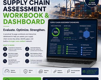 Supply Chain Guide and Assessment | Workbook + Dashboard | Business Plan and Template