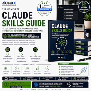 Claude AI Skills Guide | Build Claude AI Skills, Automate Workflows & Get Consistent Results | Beginner Playbook | AI Guide Digital Download