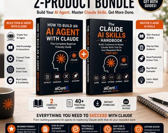 Claude AI Bundle, 2 guides | Artificial Intelligence agent and Claude skills book,  AI for business, 100+ skill Ideas | AI business book