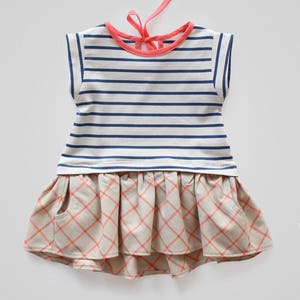 Girls summer dress with high low hem PDF sewing pattern & tutorial | Top | Tunic | Digital download | Sizes 0-3M - 5-6Y