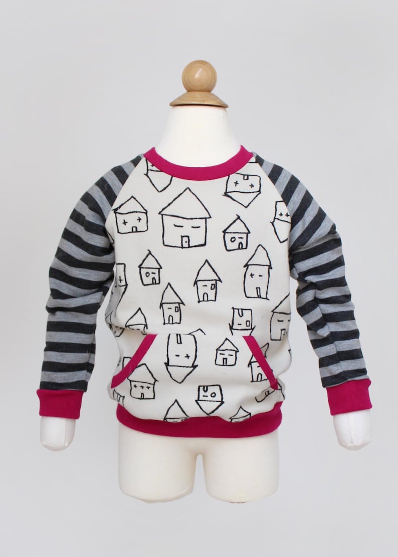Kids Raglan Sleeve Sweatshirt PDF Sewing Pattern & Tutorial Etsy