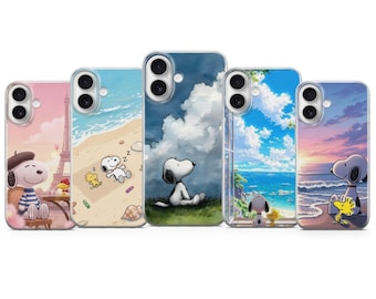 Coque de portable Snoopy Summer vibes pour iPhone 17, 16, 15, 14, 13, 12, 11, Samsung S25, S24, S23, Pixel 10, 9, 8, 7, 6