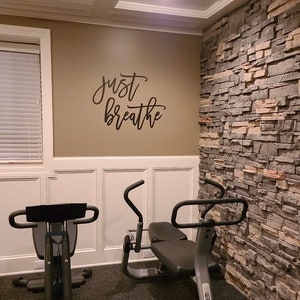 Just Breathe Metal Words Gym Decor Meditation Studio Decor Yoga Just Breathe image 7