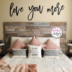 Love You More Metal Words, Anniversary Gift, Above the Bed Decor, Bedroom Decor, Love You More.