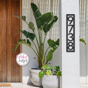 Modern Vertical Metal House Number Sign - Modern Address Sign - Address Number Sign - Address Numbers - Style A19