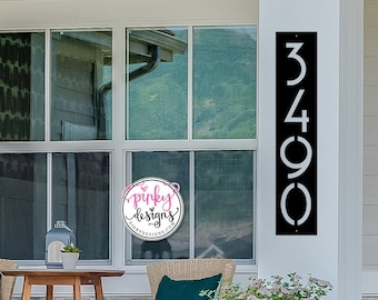 Mid Century Modern Vertical House Number Sign | Vertical House Numbers | Metal Retro Style Address Sign | MCM Address Numbers - Style A15