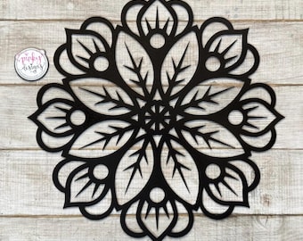 Metal Mandala Flower Wall Art