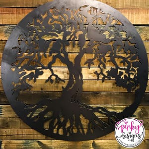 Tree of Life Metal Sign | Family Tree Metal Wall Art | Porch Decor | Patio Decor | Gallery Wall Decor