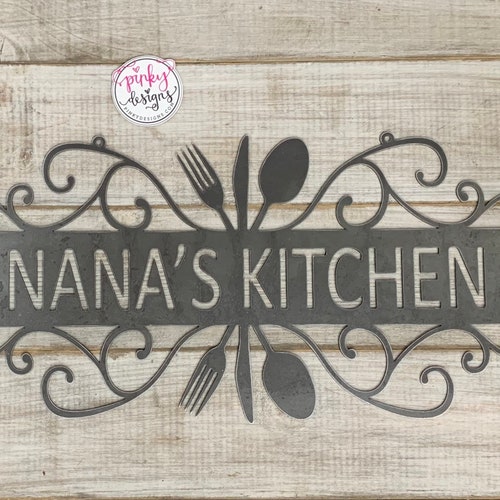 Custom Kitchen Sign Personalized Kitchen Sign Metal Kitchen Etsy