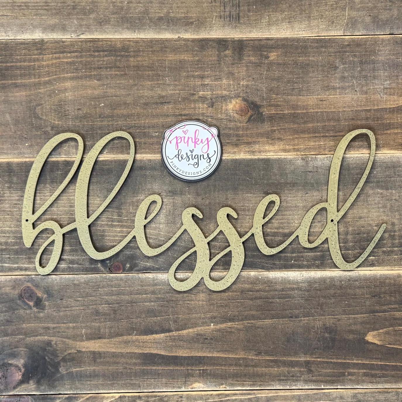 Blessed Metal Word Sign | Wall Art Decor | Blessed. - Etsy