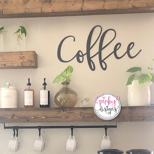 Coffee Metal Sign | Kitchen Decor | Coffee Bar Decor | Coffee Shop | Kitchen Wall Art | Coffee Decor | Cafe Decor | Cursive Coffee Sign