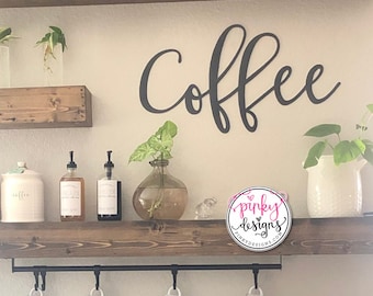 Coffee Metal Word Sign, Barista Gift, Coffee Shop Decor, Coffee Trailer Decor, Coffee.