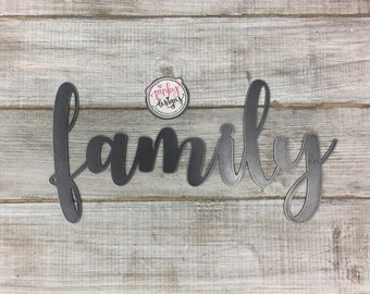 Family Metal Word Sign, Metal Wall Art, Dining Room Wall Art, Family Wall Sign, Family 2.