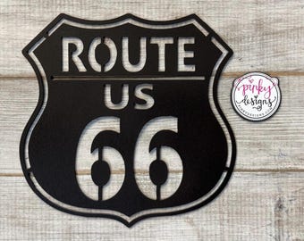 Route 66 Metal Sign | Man Cave Garage Decor | Car Shop Wall Art | The Mother Road | Historic Route 66.