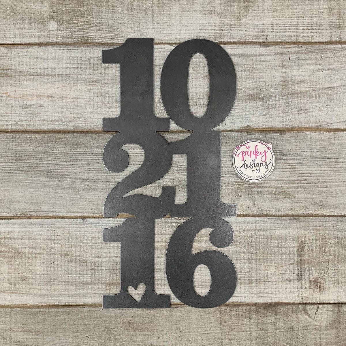 1 Metal Sign - Personalized Wedding Date, Raw Metal - PinkyDesign
