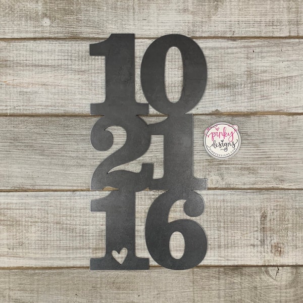 Personalized Wedding Date Metal Sign, Anniversary Date Sign, Custom Established Gift, Date Sign.