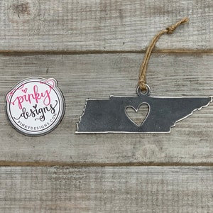 Tennessee State Ornament | Metal Ornament | Christmas Tree Ornaments | Metal State Ornament | Christmas Tree Decor | Tennessee