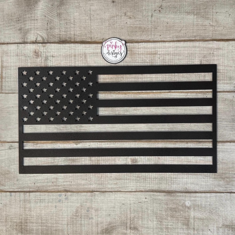 Metal American Flag Sign | Man Cave | Military | Patriotic Decor | Made In USA. 画像 2