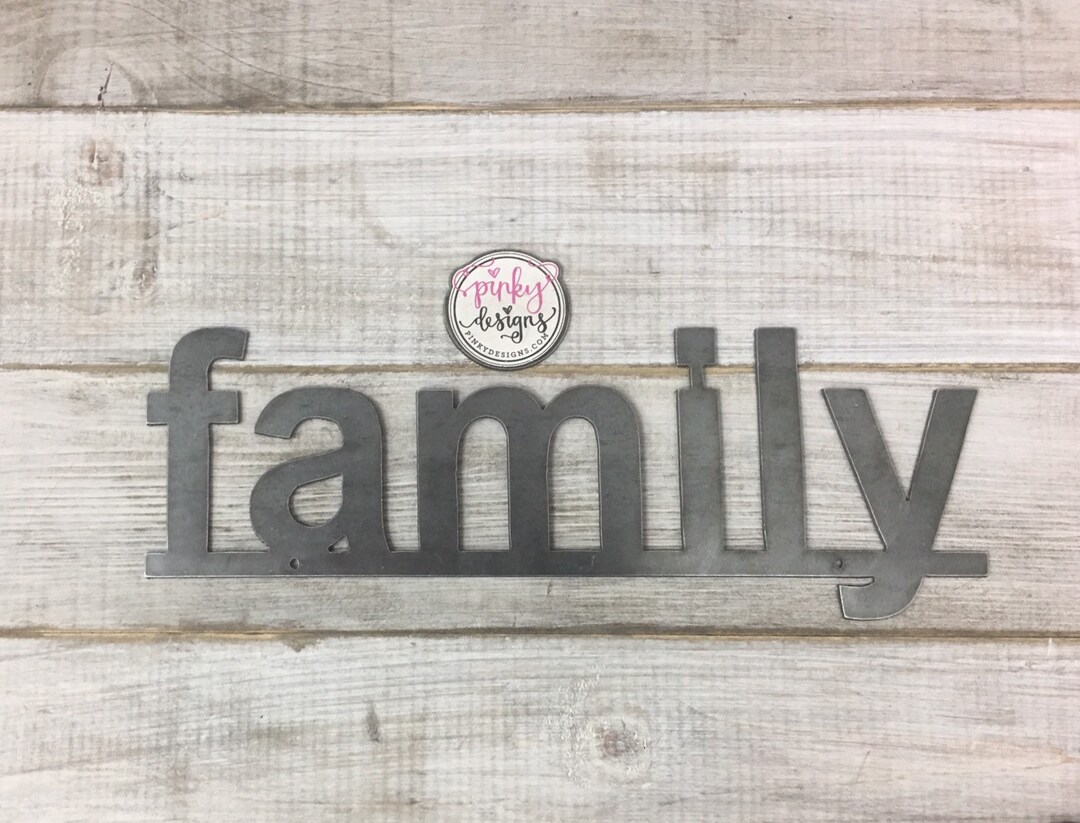 Family Metal Word Family Sign Gallery Wall Decor Family Etsy