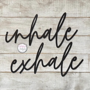 Inhale and Exhale Metal Words | Meditation Words | Yoga Decor | Set of 2 Metal Words Inhale Exhale