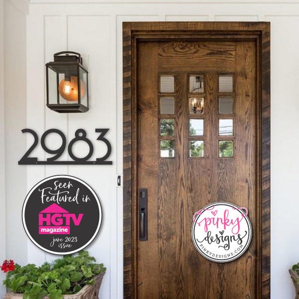 Mid Century Metal House Number Sign | Retro Style Address Sign | Mid Century Modern House Numbers | Modern Address Numbers | MCM - Style A17