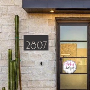 Mid Century Metal House Number Sign | Metal House Number Plaque | Mid Century House Numbers | Custom Metal Address Sign - Style A8