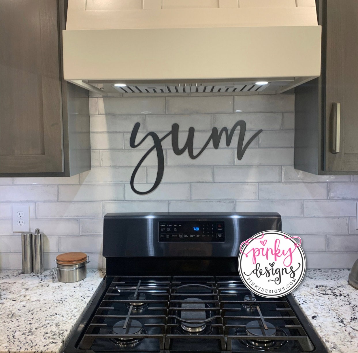 Yum Metal Word Sign Food Sign Pantry Sign Kitchen Decor