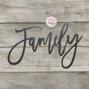 Family Metal Word Sign | Family Room Decor, Living Room Decor, Home Decor, Family