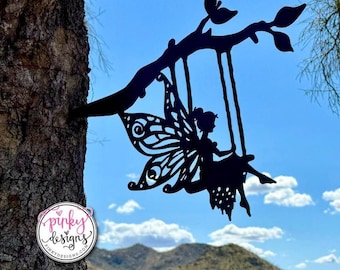 Fairy Metal Tree Stake | Outdoor, Patio and Garden Decor | Fairy Garden.