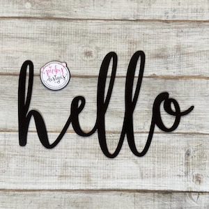 Hello Metal Word | Metal Hello Sign | Outdoor Decor | Metal Wall Art | Front Porch Decor | Entryway Decor | Metal Wall Decor | Hello 2
