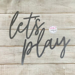 Let's Play Metal Words, Playroom Decor, Kid's Room Decor, Let's Play. image 2