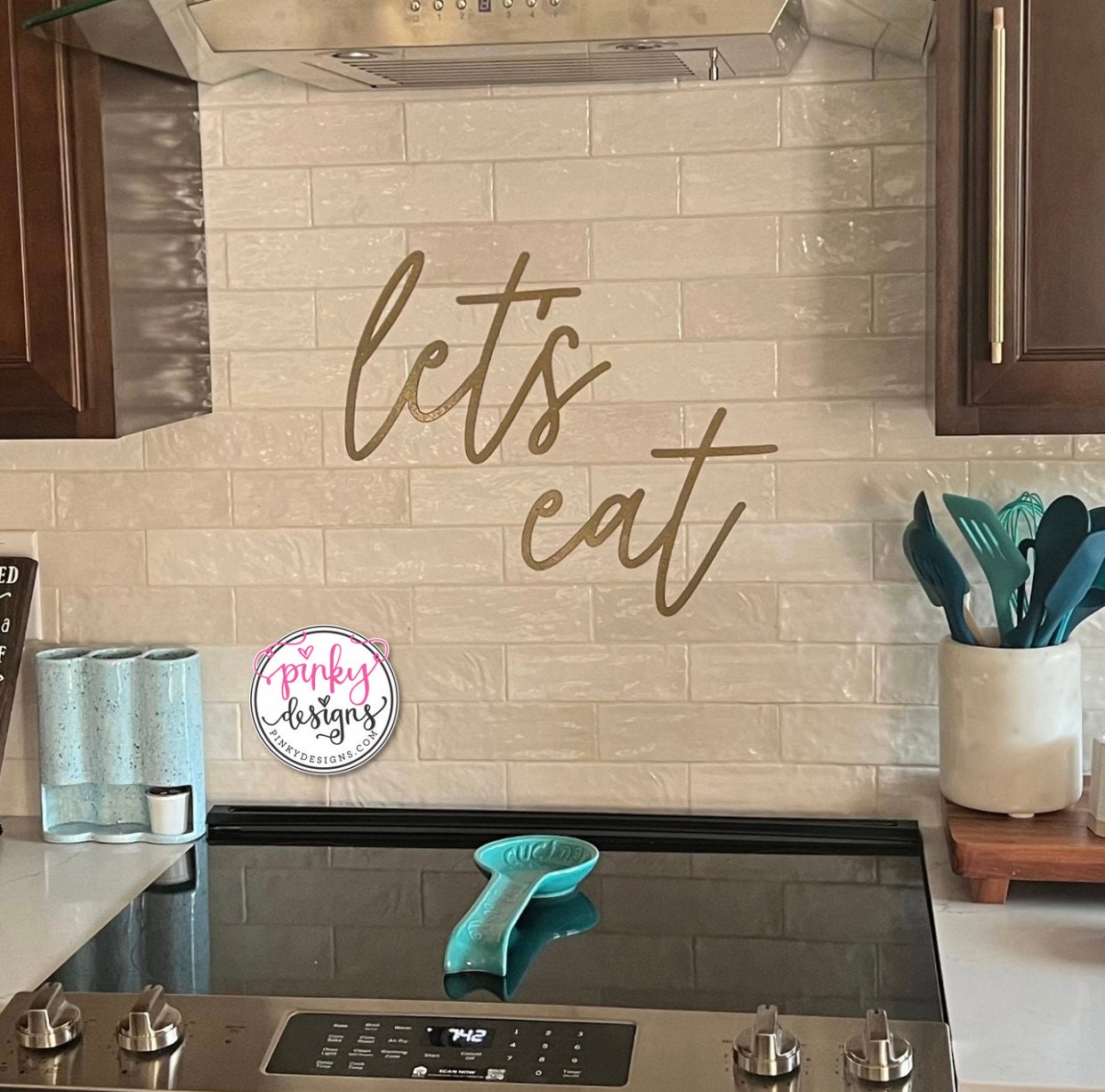Let's Eat Metal Words | Let's Eat Sign | Kitchen Decor | Restaurant Wall Decor | Kitchen Wall Art | Dinning Room Decor | Metal Wall Decor